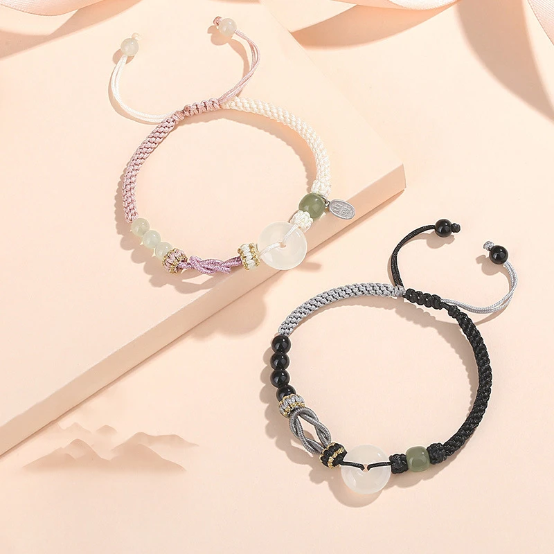 925银手链 情人节礼物情侣看手绳手工情侣编织手绳小众简约