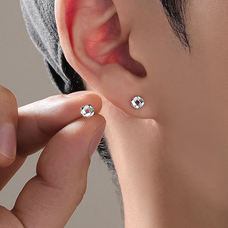 925银耳饰 气质百搭小众简约个性耳骨钉单只养耳洞男士免摘冷淡风