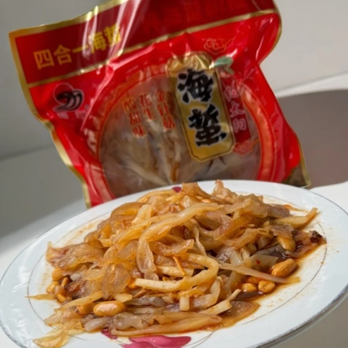 海蜇头海蜇边金针菇花生米凉拌脆爽酸甜开袋即食