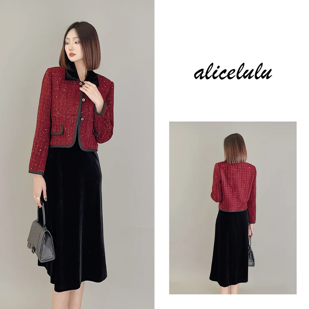 3 ALICE “庆典女王”连衣裙 丝绒层次 璀璨香风 S2140408W