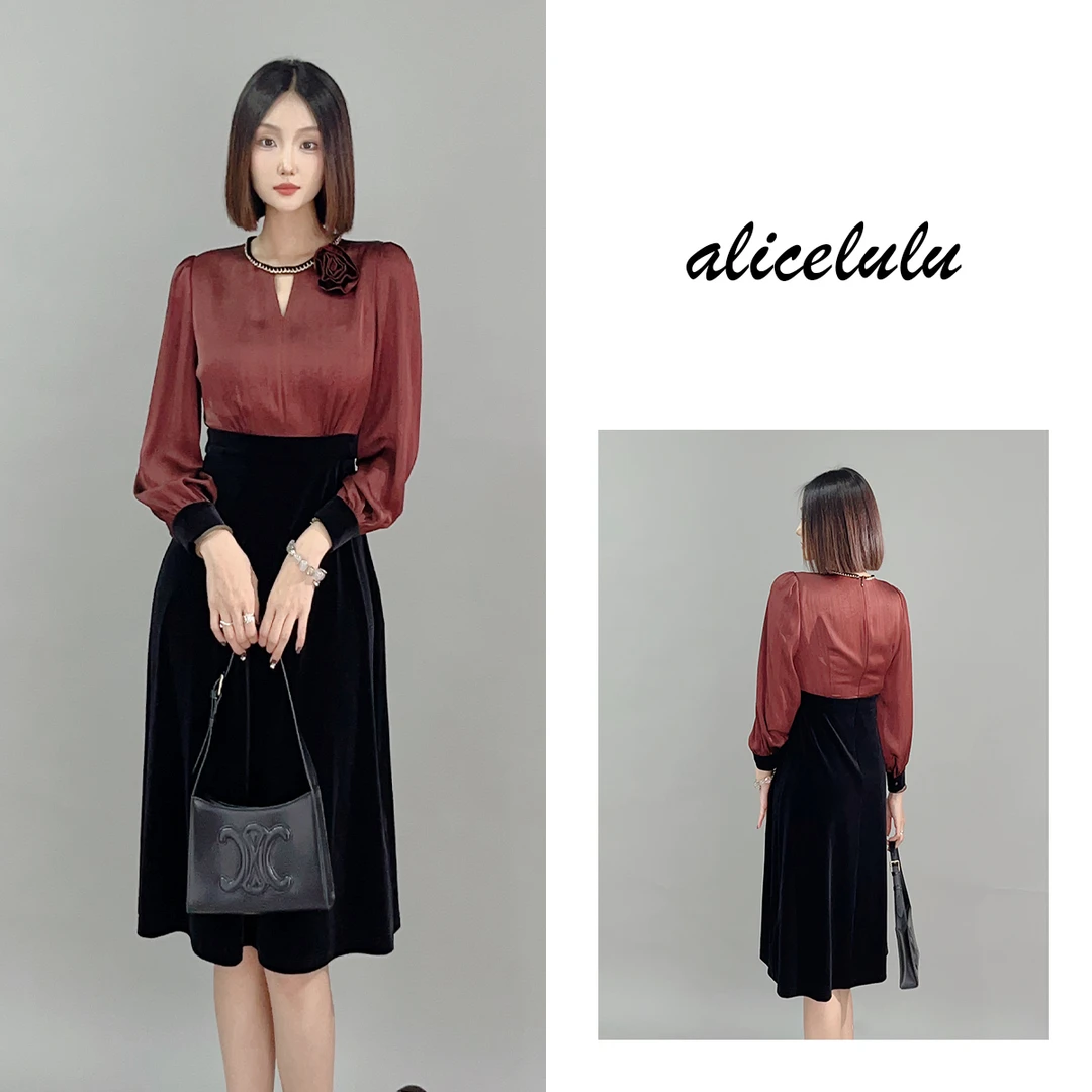 2 ALICE “独立绽放”连衣裙 立体花饰 优雅通勤 S2140506A