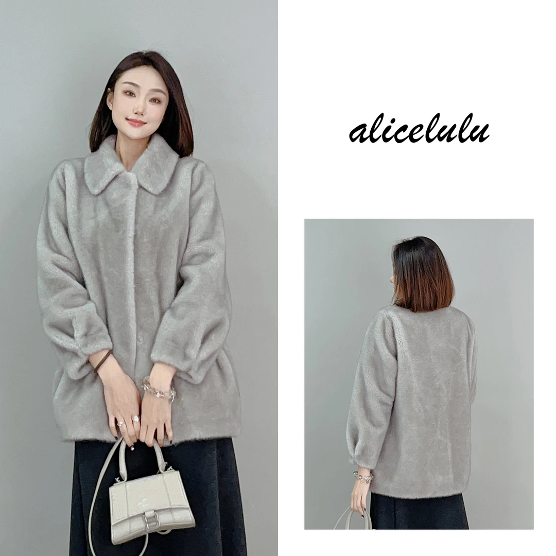 3ALICE “挪威森林”绒毛外套 口袋设计 惬意名媛 S2141183Tr