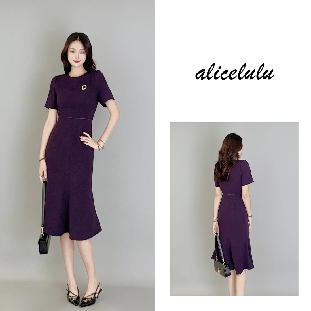 1 ALICE “暗夜紫”连衣裙 名媛醋酸 灵动鱼尾 280160B