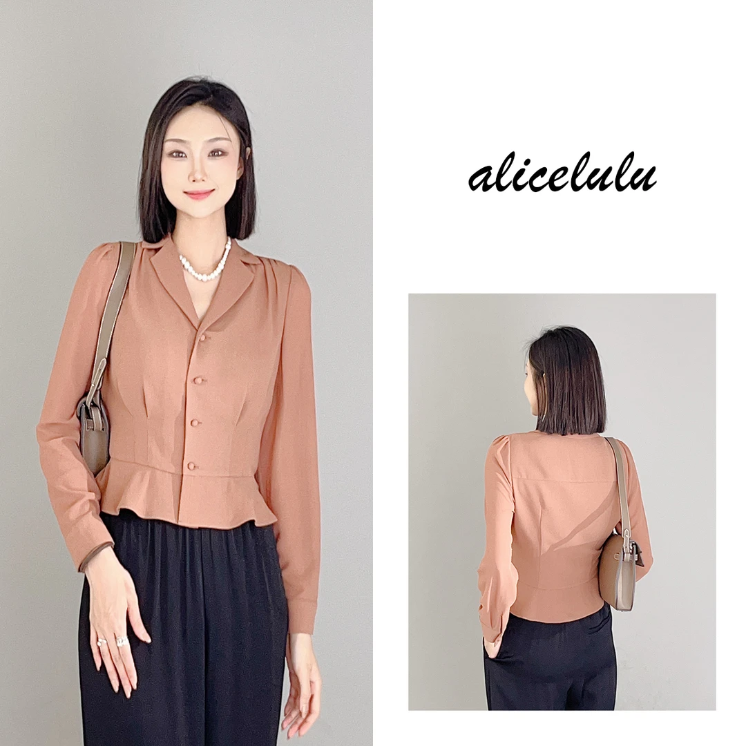 3 ALICE “复古画报”衬衫 立裁显瘦 时髦优雅 S2138899E