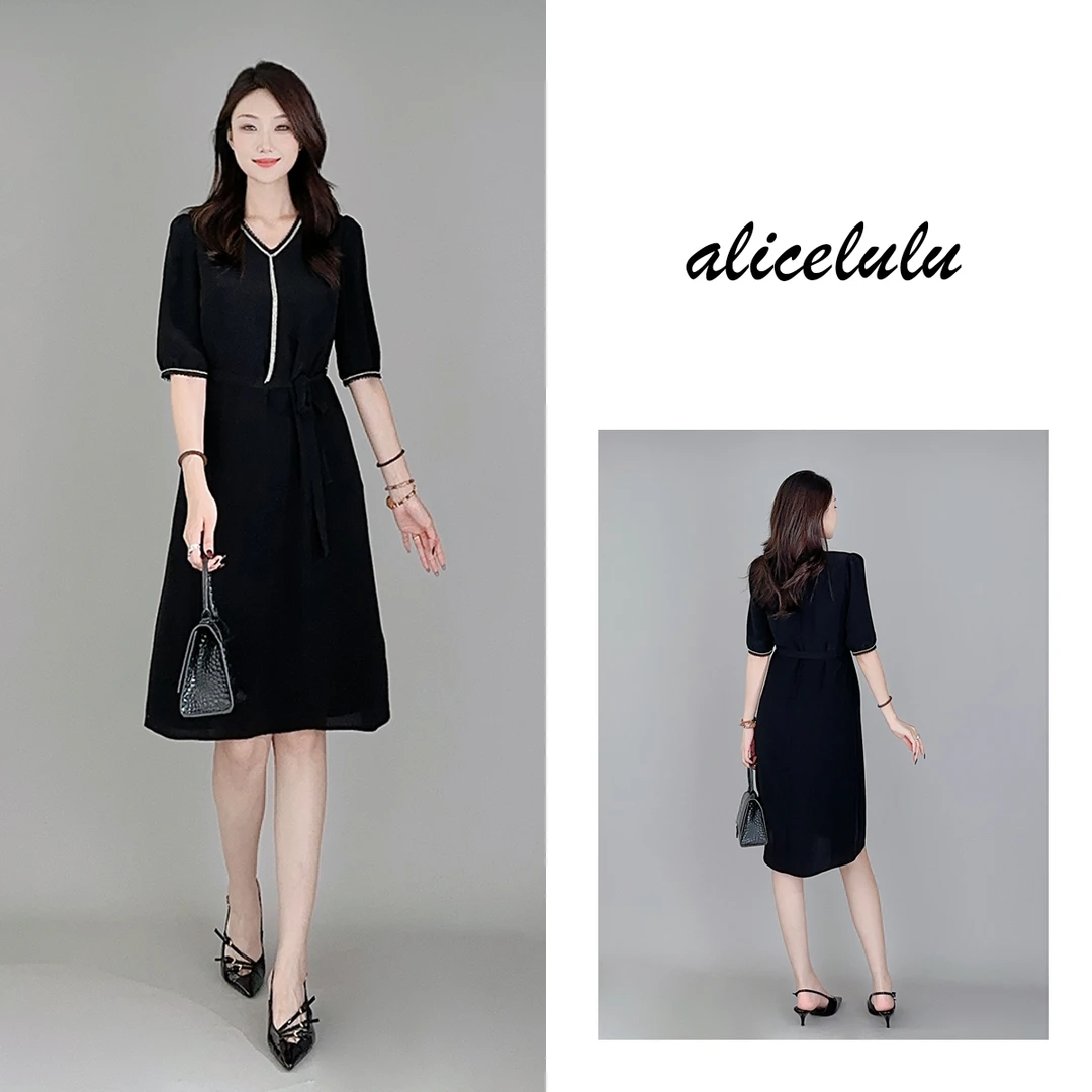 1 ALICE “心灵捕手”连衣裙 轻奢醋酸 优雅拼色 280156B