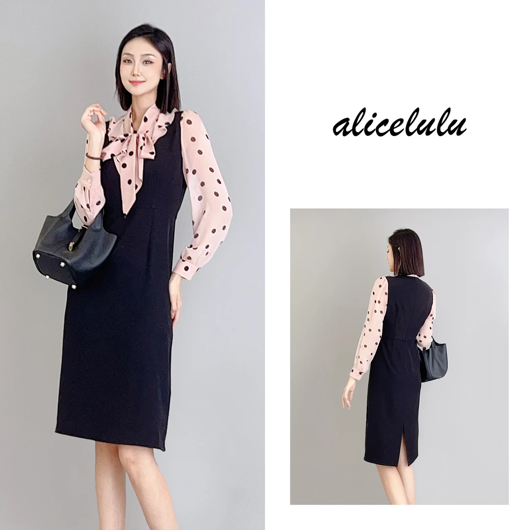 1 ALICE “法式甜梦”连衣裙 优雅花边 复古波点 S1034131Q