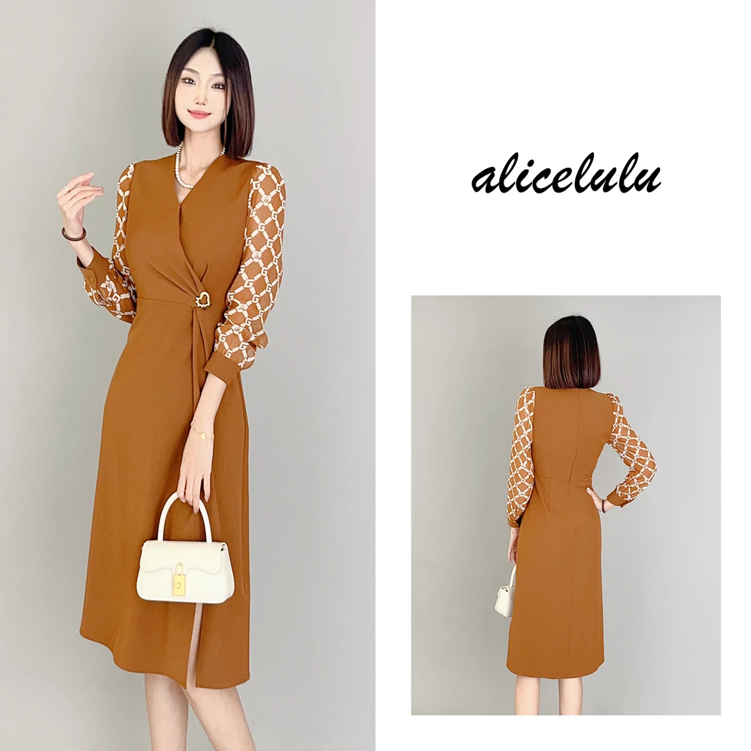 3 ALICE “品位山茶”连衣裙 优雅印花 知性气质 S1034492Q