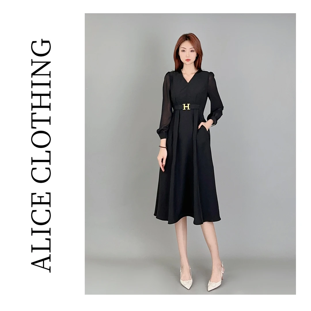 1ALICE “通勤佳人”设计连衣裙收腰显瘦 轻盈飘逸 S2137160B