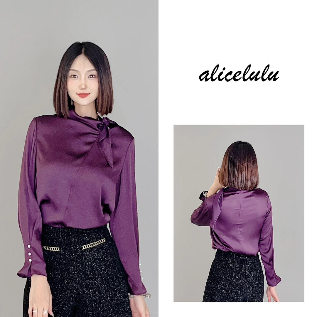 2 ALICE “紫调葡萄”衬衫 流光缎感 优雅华美 S2140319L