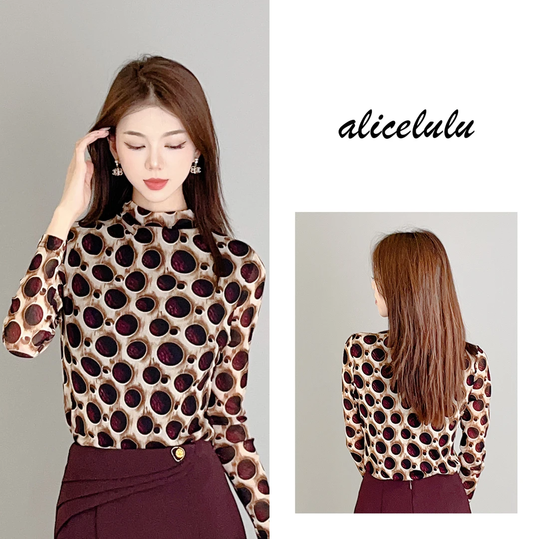 2 ALICE “优雅星球”衬衫 半高领 立体印花 S1034361L