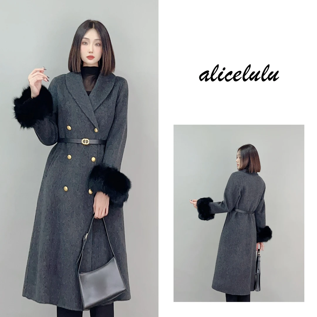 6 ALICE “民国千金”毛呢大衣 华贵绒毛 优雅显瘦 S2140875Kr