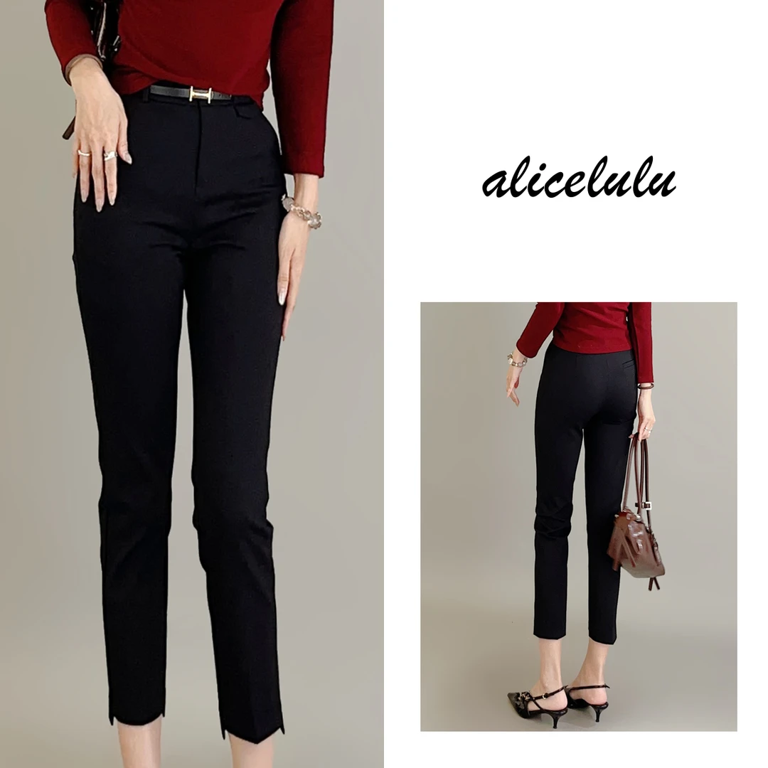 2 ALICE “静奢通勤”休闲裤 锥型显瘦 皮质腰带 S621856T