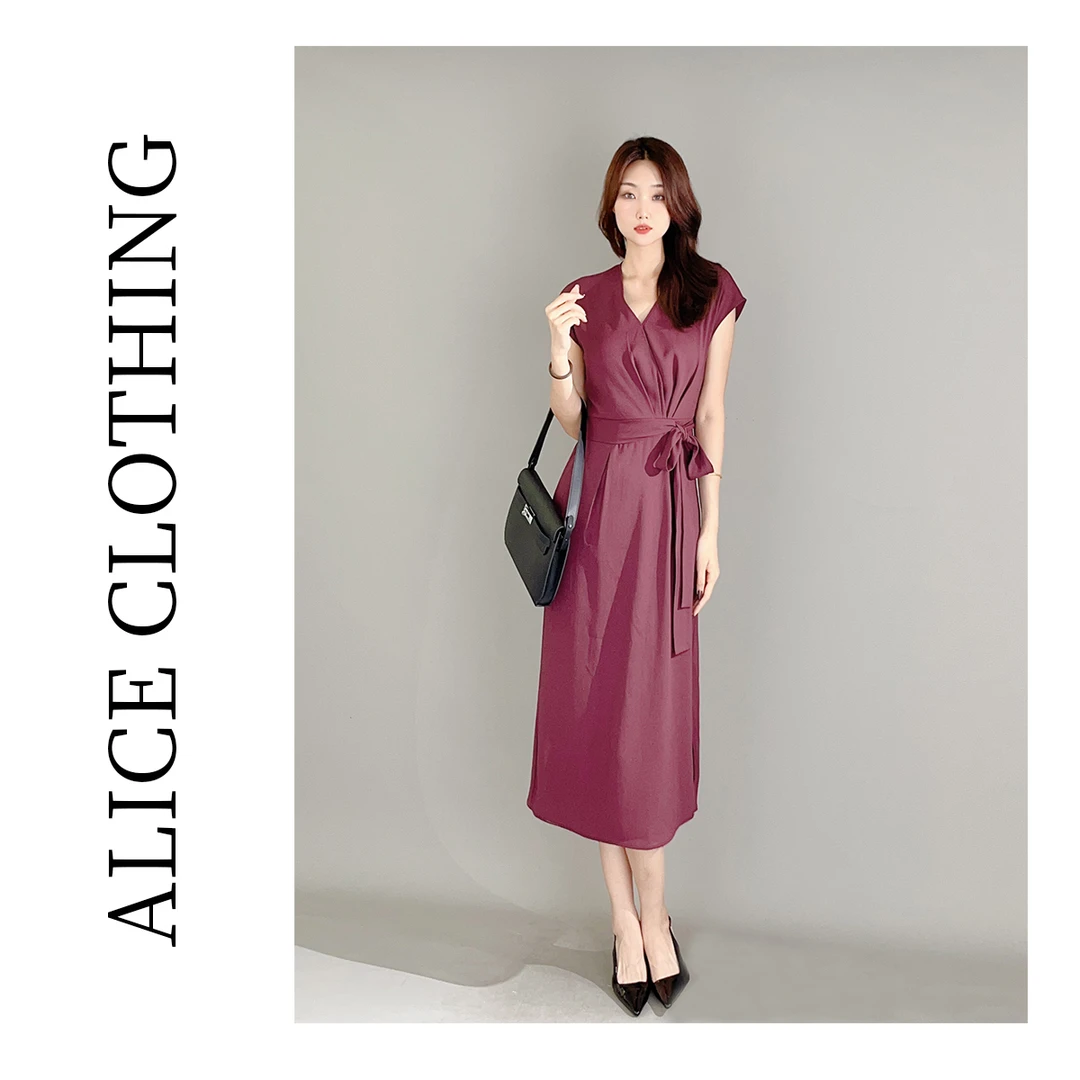 2【ALICE “酱紫名媛”连衣裙】轻奢醋酸 娴静优雅 H2137905W