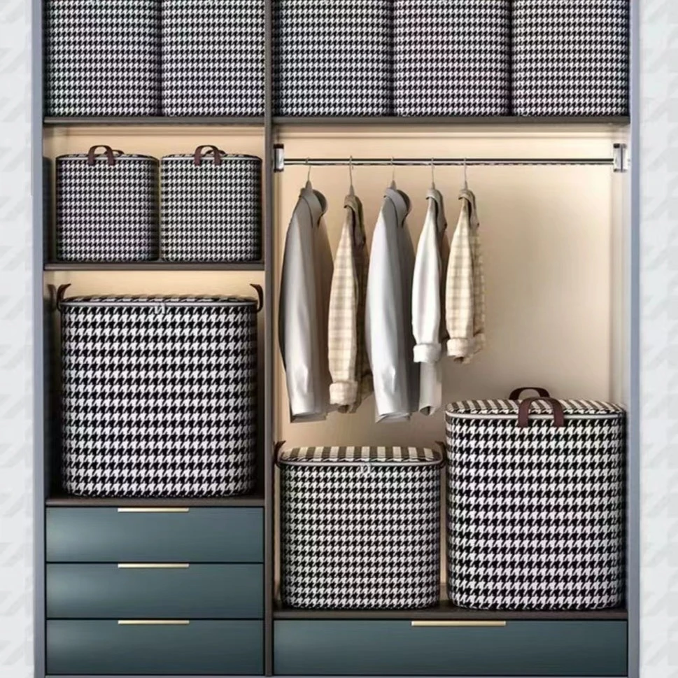 【外贸原单】 加大加厚 千鸟格 被子衣物整理袋