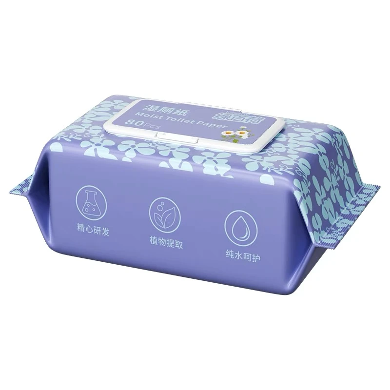 湿厕纸家庭实惠装80抽湿纸巾