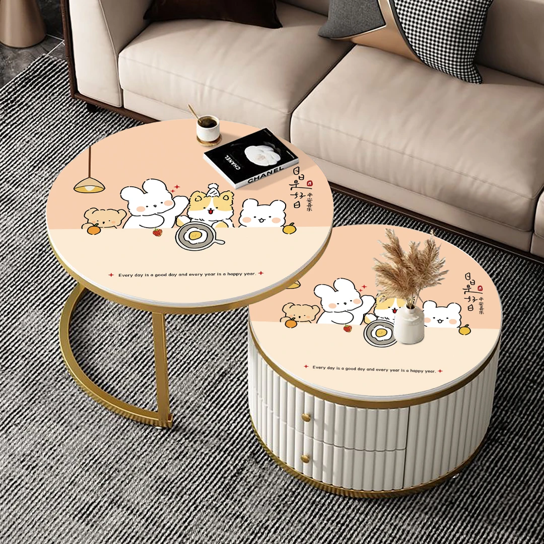 圆形茶几桌垫卡通简约ins餐垫防烫隔热垫防水防油客厅茶几保护垫