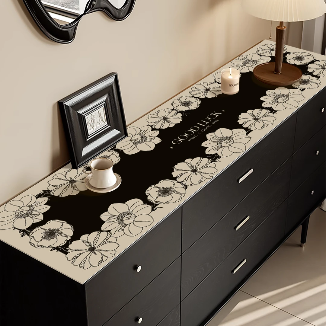 复古皮革电视柜餐边柜垫长方形桌垫防水防油防尘垫入户门玄关柜垫