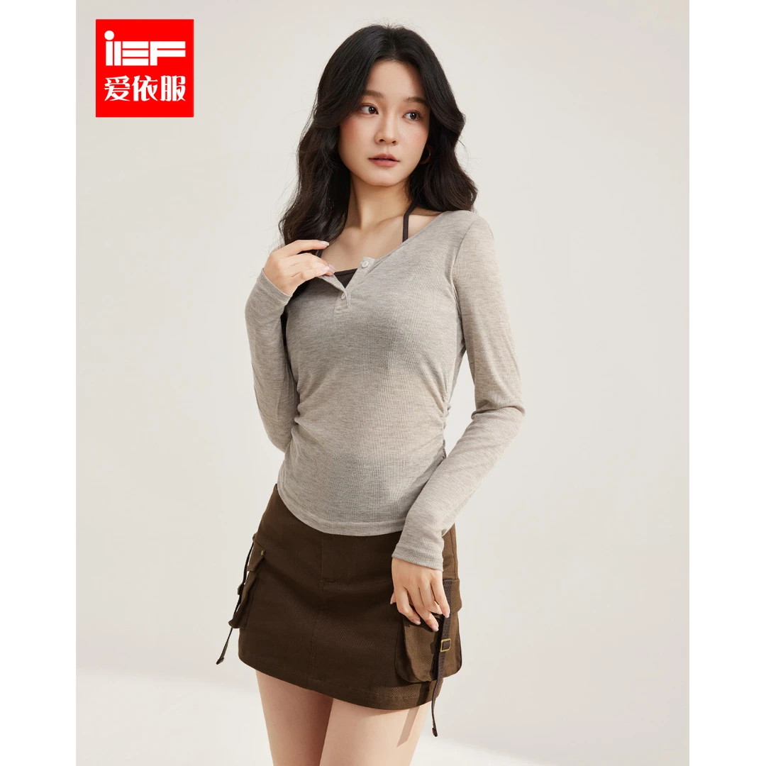 IEF/爱依服2025秋季新款套装纯欲辣妹微透时尚棉上下套裙