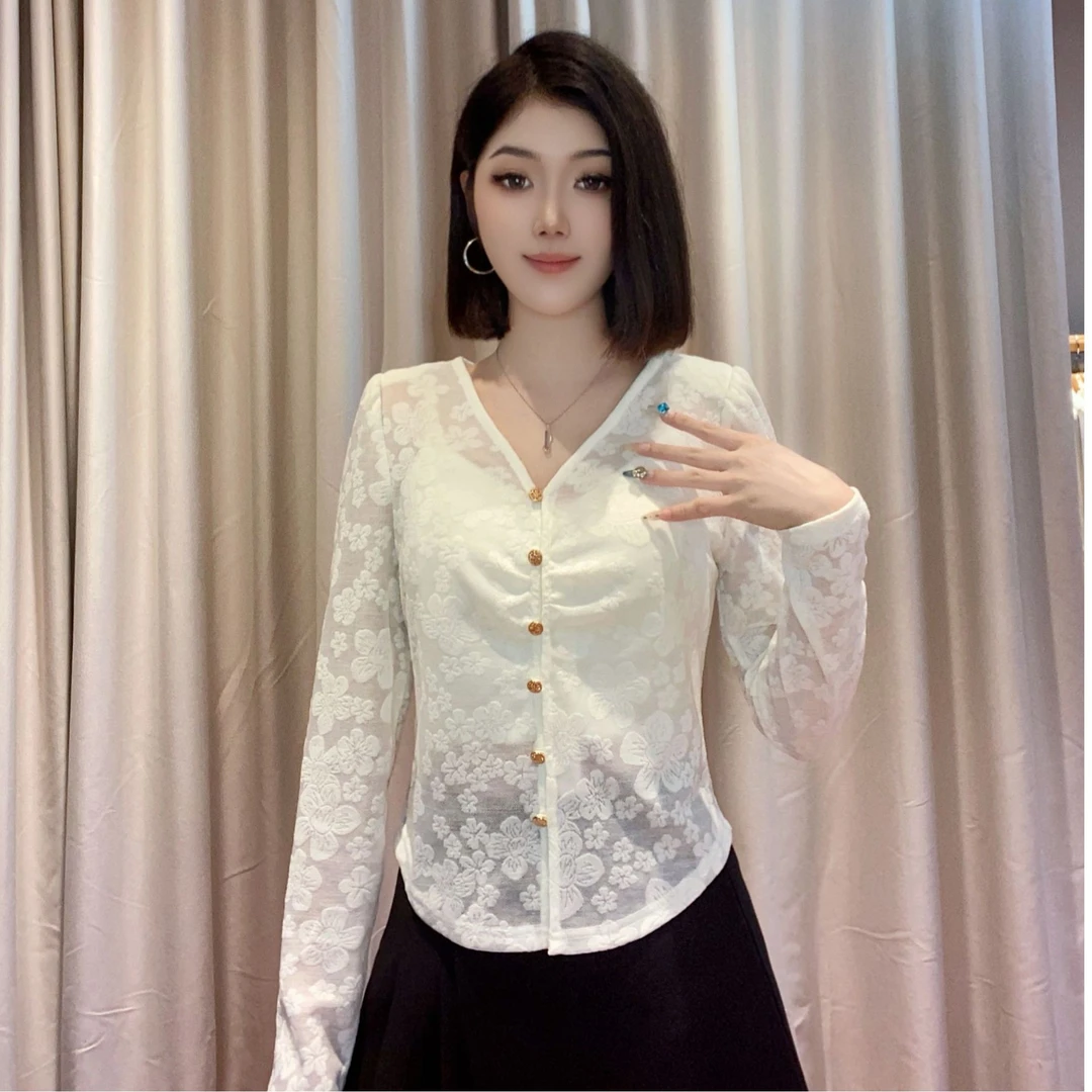 IEF/爱依服2024新款秋季蕾丝上衣5614A-B9221-