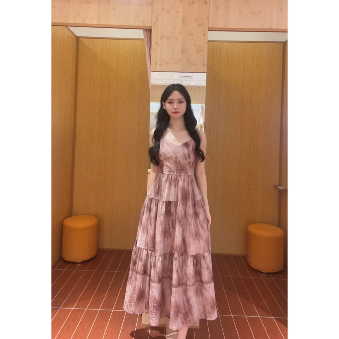 IEF/爱依服2024夏季复古别致小众设计时尚度假风吊带长裙【尤莱特】