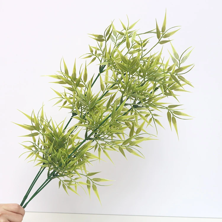 新款仿真竹叶小型竹枝假竹子仿真塑料绿植假树叶古风拍摄道具装饰