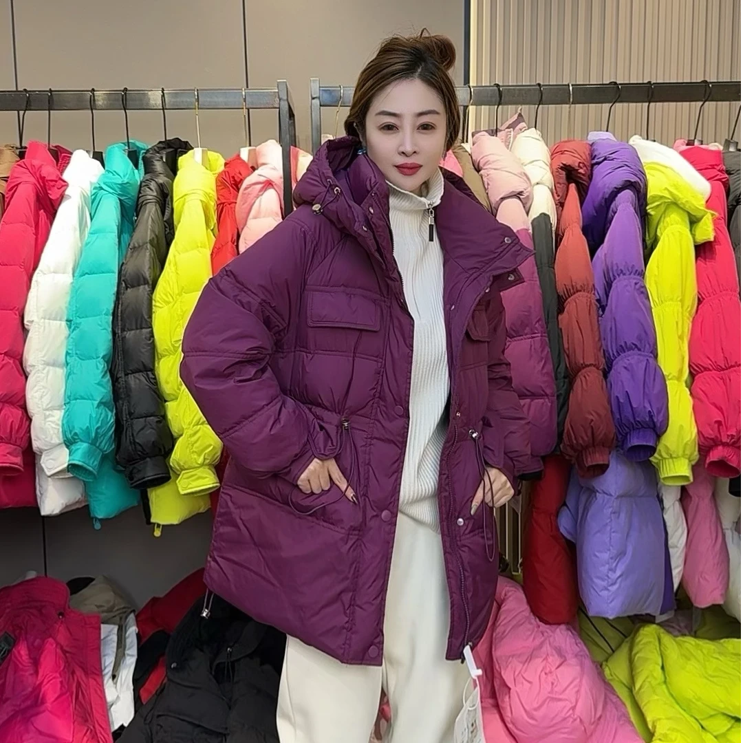 【二姐专属2288】冬季新款时尚潮流户外连帽羽绒服中长款
