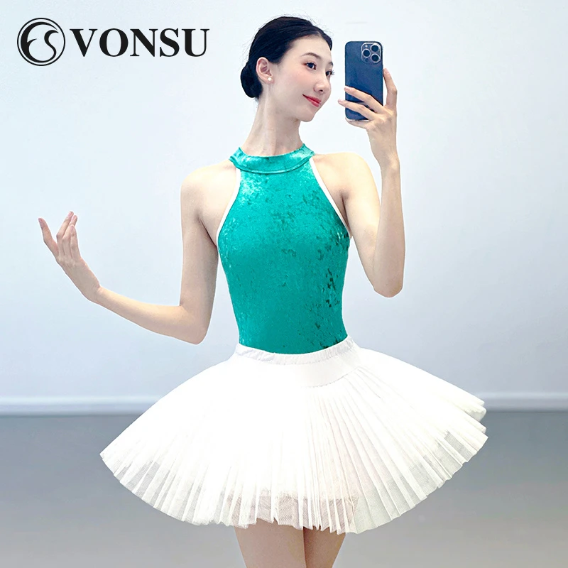 vonsu梵舒芭蕾舞练功服丝绒舞蹈跳舞体操服空中瑜伽服女成人新款