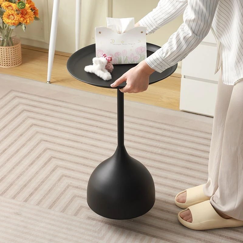 奶油风小茶几小户型家用沙发铁艺边几角几小圆桌美式简约床头桌子