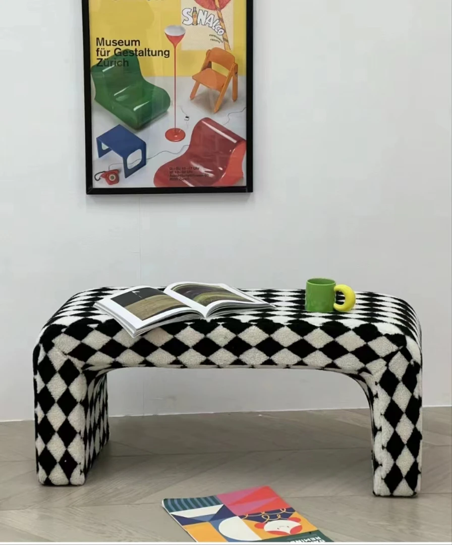 【可定制】入户门换鞋凳门口可坐家用试衣间网红换鞋凳北欧床尾轻奢