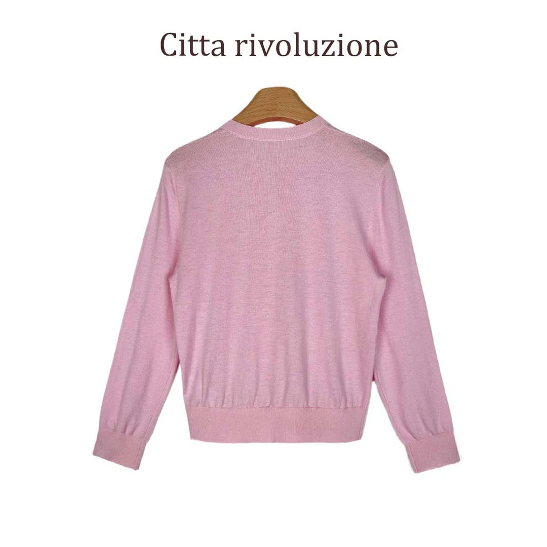 清--|大W家胸口wang刺绣|两色针织开衫19482552