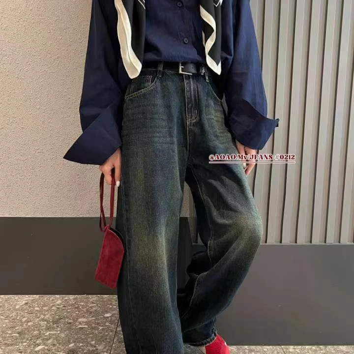 29四季高腰显瘦复古直筒牛仔裤