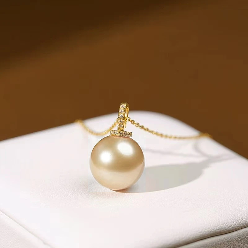 海水珍珠南洋金珠吊坠12-13MM强光经典百搭（多样性发一）