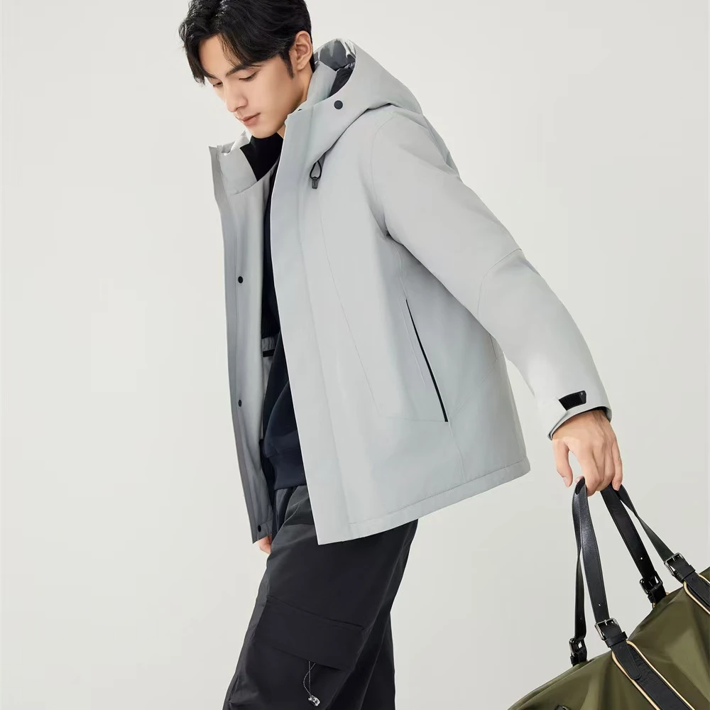 2024-冬季新品时尚连帽高品质防风保暖羽绒冲锋衣外套【百】