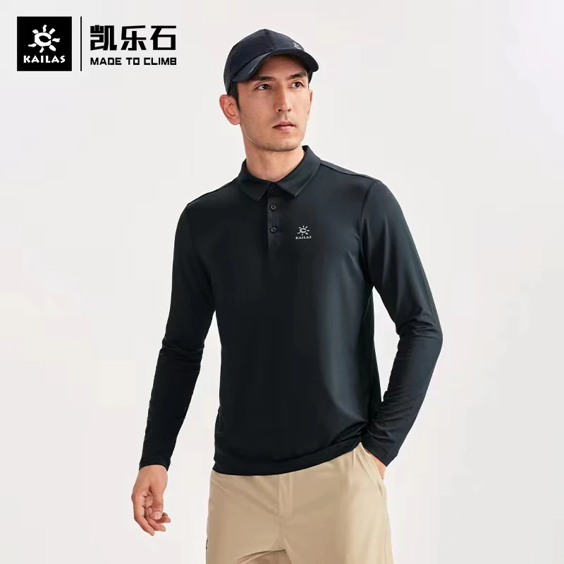 Kailas/凯乐石长袖polo衫薄款商务休闲翻领T恤保罗衫高尔夫男上衣