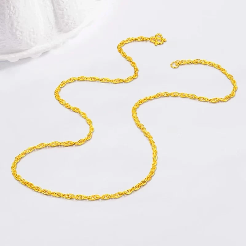 足金纯黄金经典百搭经典款绞丝链女款简约