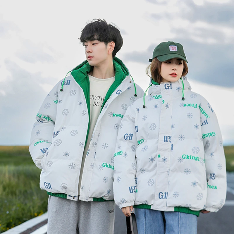 世麦棉衣男女同款冬季加厚保暖连帽棉袄新款情侣宽松休闲外套潮