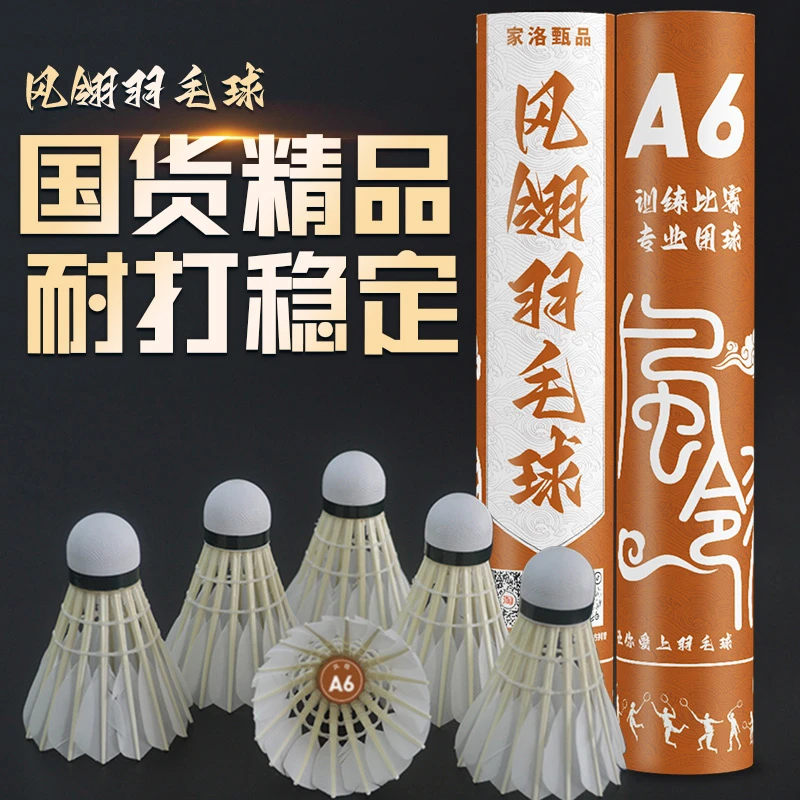 羽毛球正品稳定耐打风翎A6鹚鸪鸭全圆羽毛球室内室外比赛训练用球