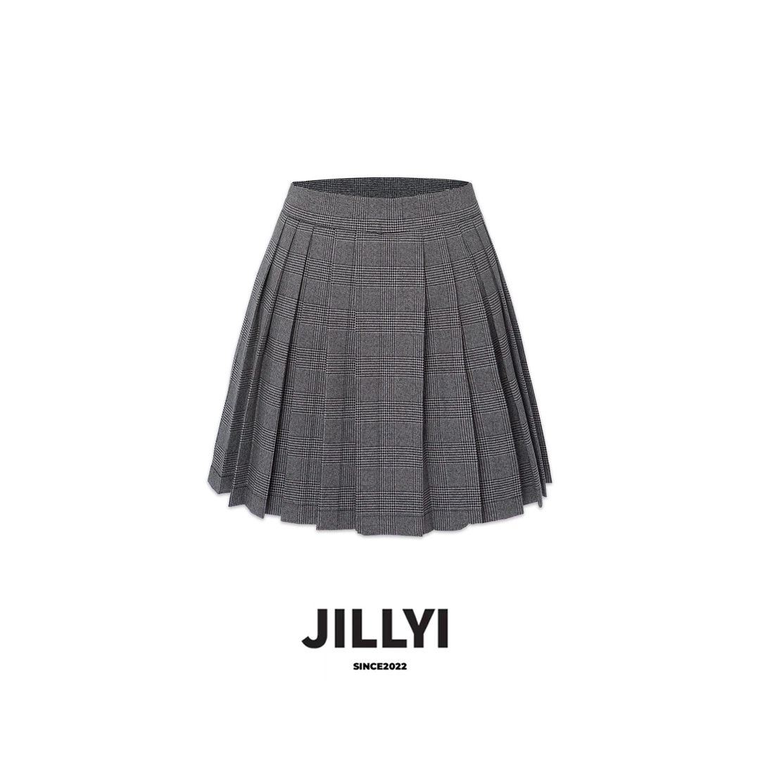 JILLYI珠海店【苏格兰】LISA同款菱格百褶裙裤小香风时尚格纹短裙休
