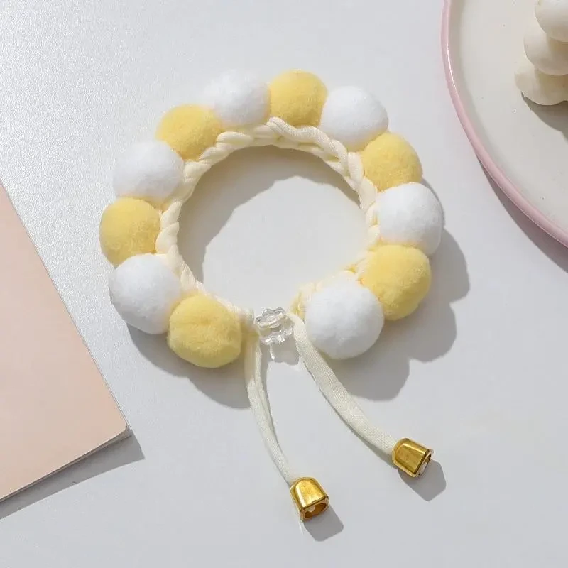 猫咪彩色毛球项圈狗狗毛球圣诞项圈柴犬颈圈柯基脖圈宠物拍照饰品