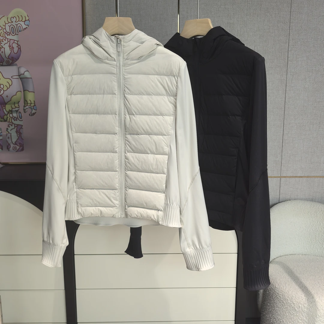 保暖羽绒服秋冬拼接轻薄修身显瘦鹅绒服外套2405