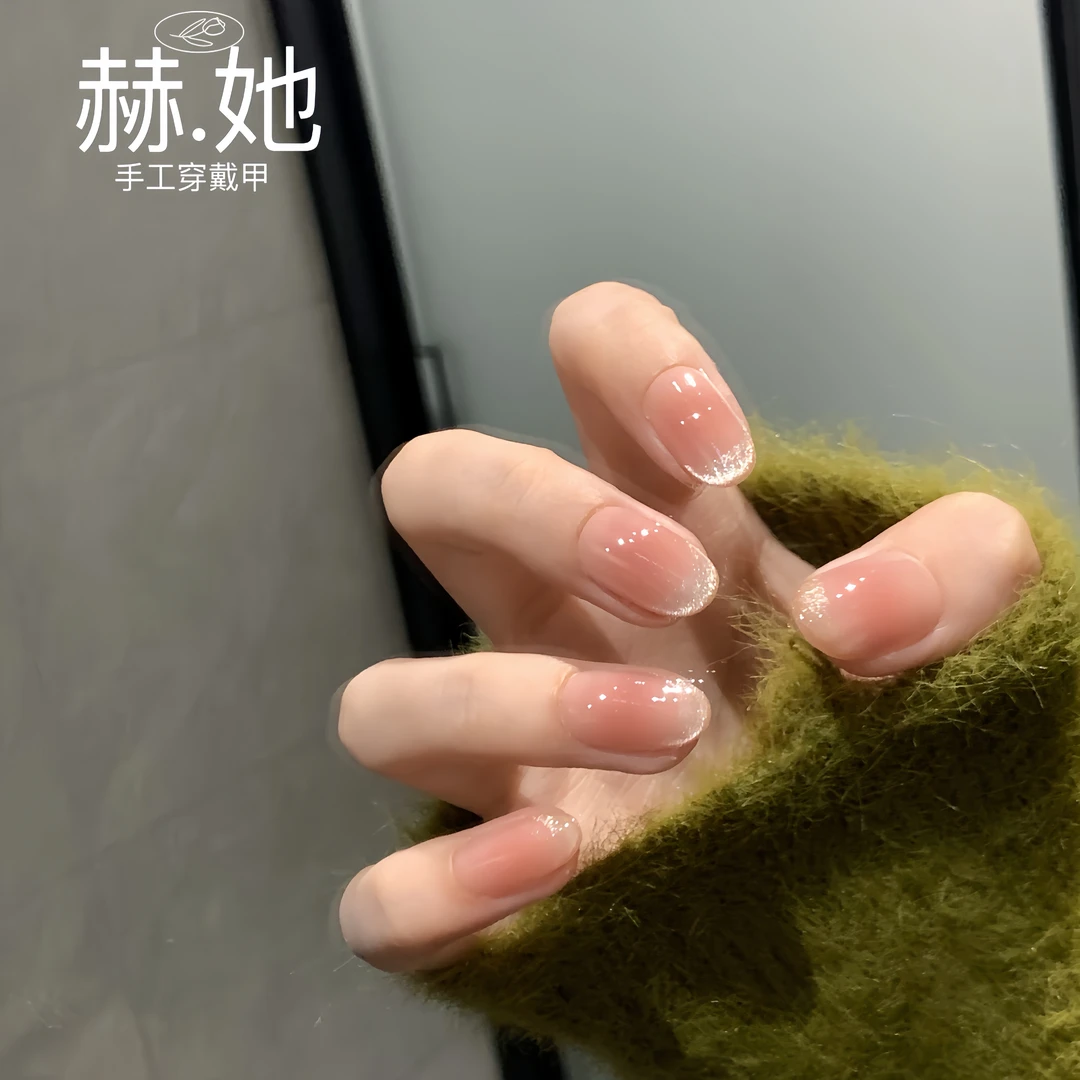 【南国红豆】法式猫眼腮红 纯欲 纯手工显白高级纯欲穿戴甲