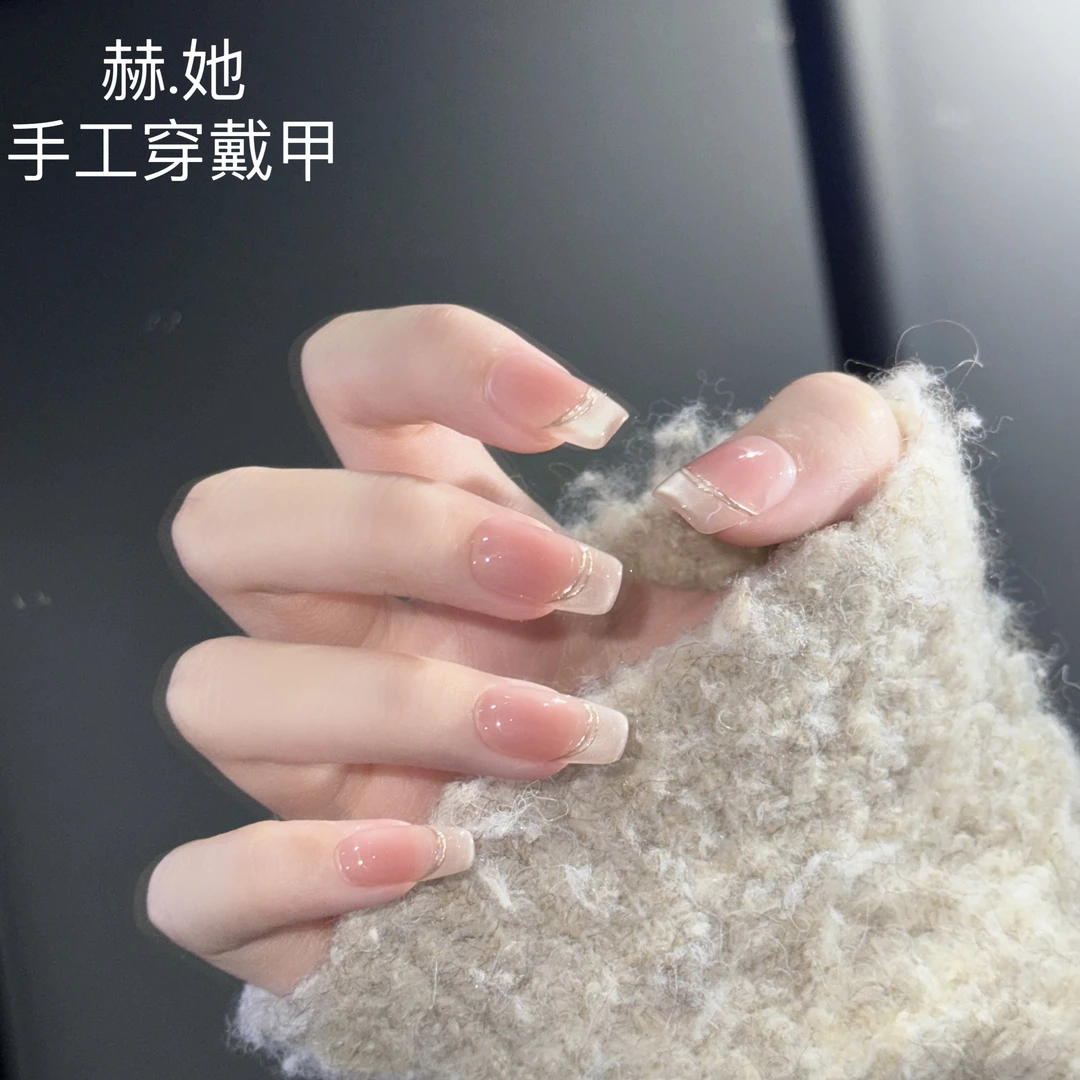 【翩若惊鸿】早春法式猫眼手绘腮红  纯手工显白高级纯欲穿戴甲