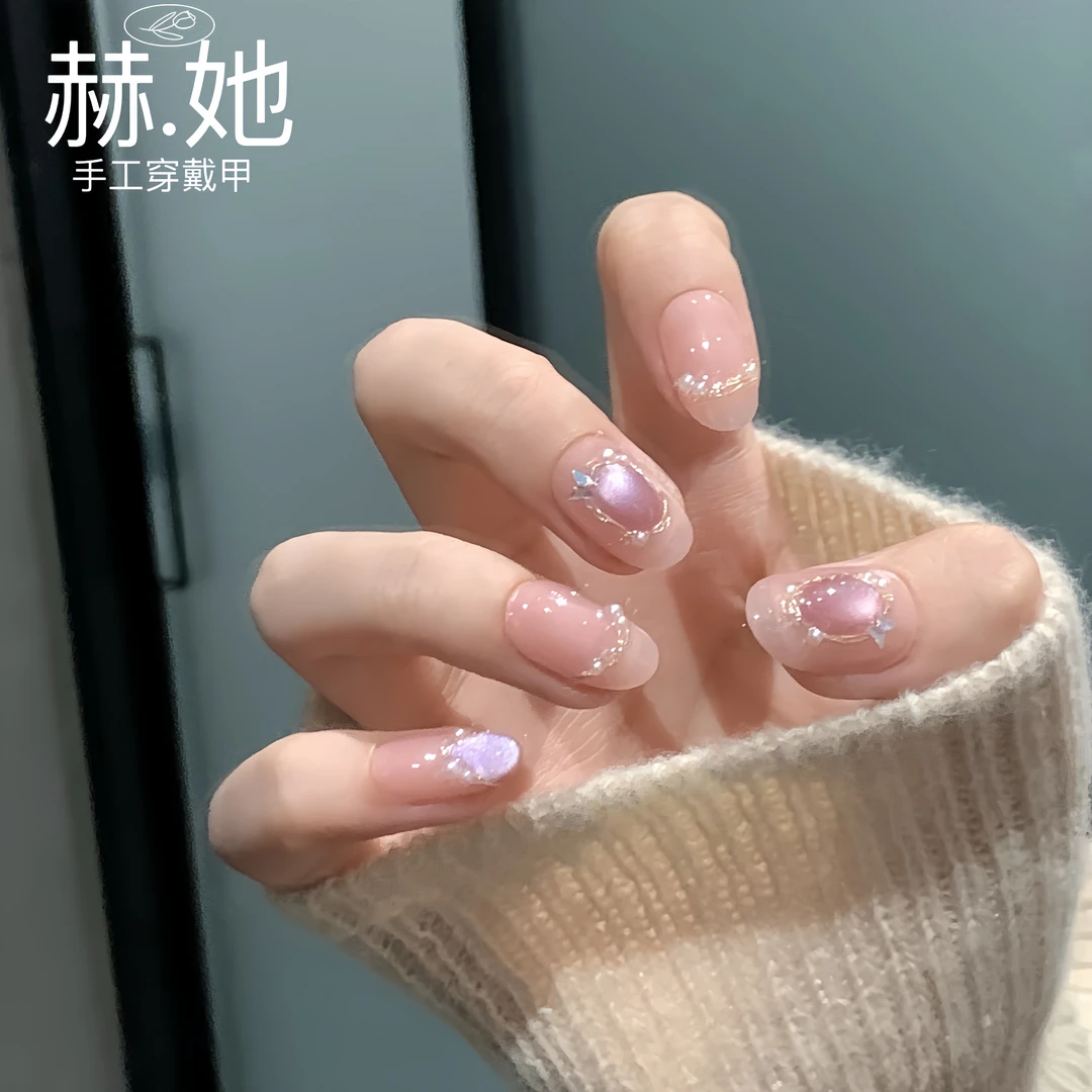 【伊丽莎白】法式珍珠猫眼纯欲 纯手工显白穿戴甲
