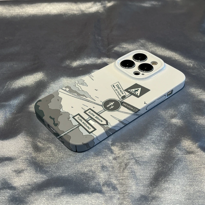爆款艺术风景路标苹果13手机壳iphone14菲林壳12亚克力11防摔xs硬
