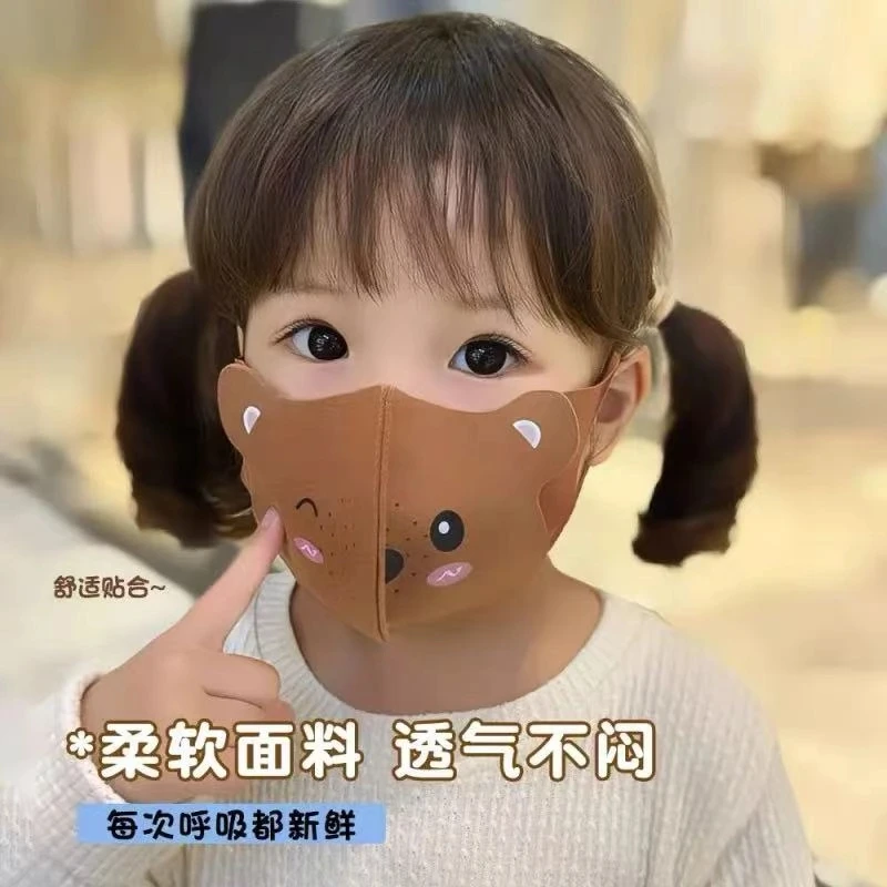 卡通可爱儿童德绒加绒加厚口罩-J