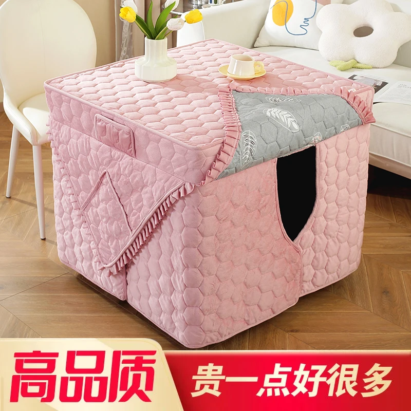 烤火桌罩套烤火炉桌罩正方形加绒加厚电炉罩茶几电烤炉烤火被定制