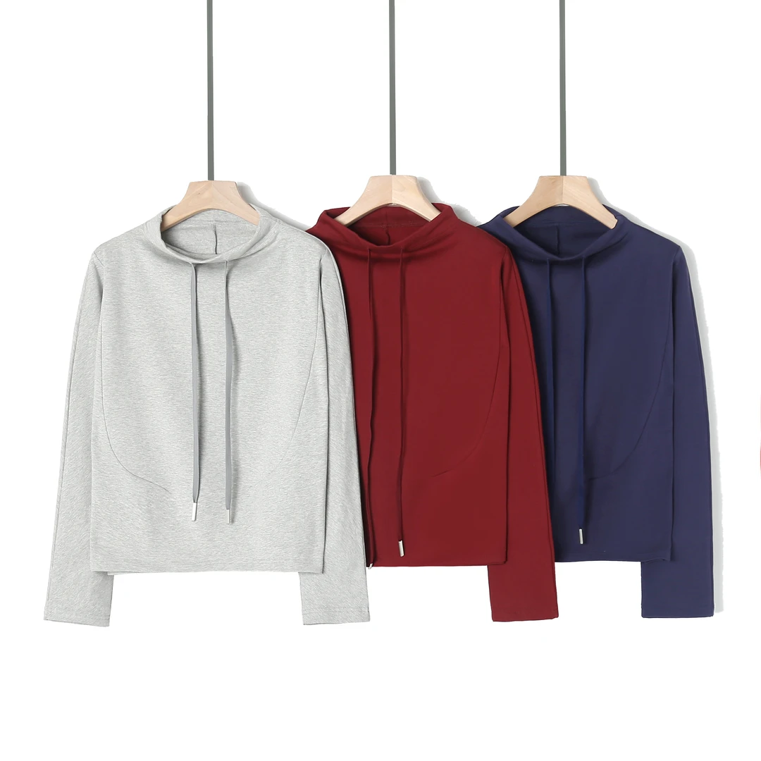 暖洋绒40支精梳棉280克【春秋厚款磨毛】正肩小立领上衣5264