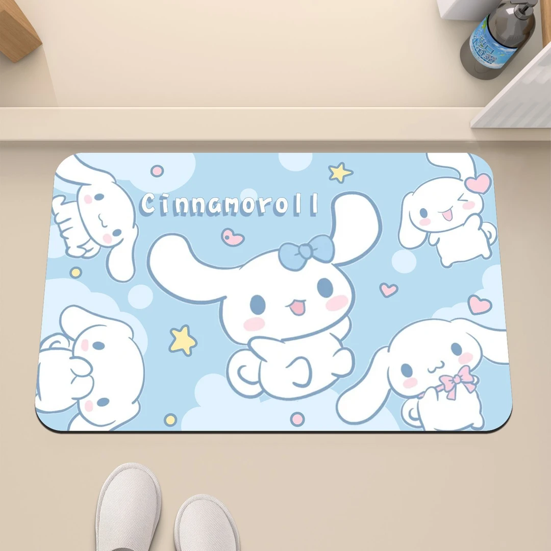 卡通浴室简约硅藻泥地垫家用卫生间门口浴室吸水防滑脚垫浴室地毯