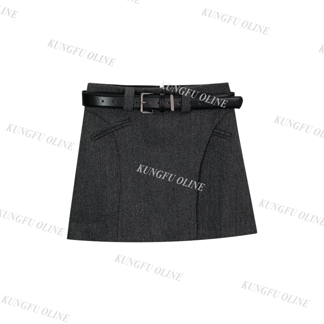 【萌小乖】半身裙极简风百搭简约裙子休闲气质QZ6976