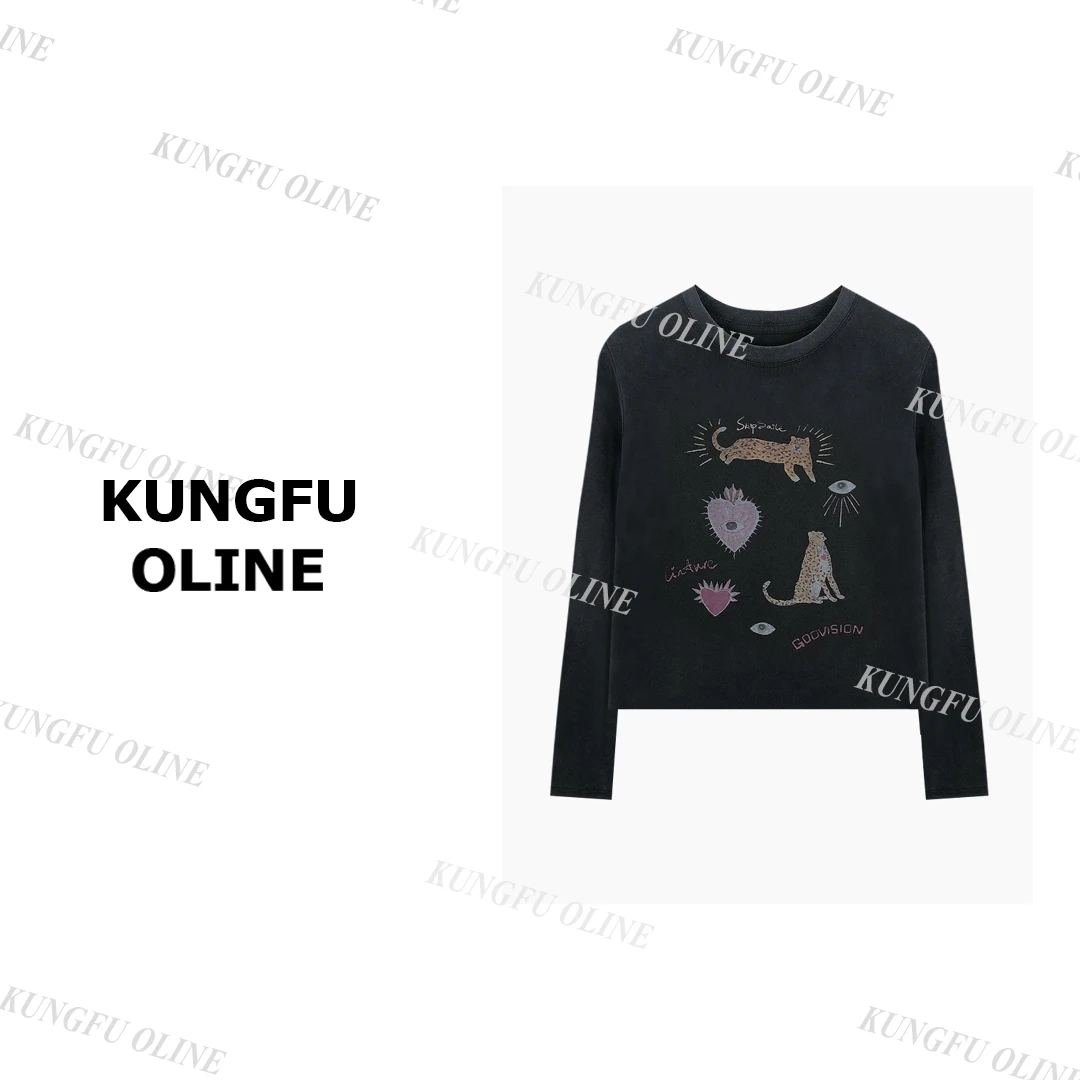 【多多专属】CT7256设计师秋冬长袖T恤女圆领打底上衣